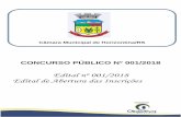 Edital nº 001/2018 Edital de Abertura das Inscrições · requerimentos contendo solicitações diversas e encaminhar a órgãos competentes; manter controle através de registros