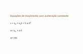 Equações de movimento com ... - astro.iag.usp.braga0501/aulas_2011/aula4.pdf · Equações de movimento com aceleração constante s = s0 + v0t+ ½ a t2 v= v0 + a t a= cte. ...