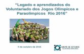 Voluntariado dos Jogos Olímpicos e Paraolimpicos Rio 2016” · Jogos Olímpicos e Paraolímpicos Rio 2016. Economista pela FEA-USP possui vasta experiência em gerenciamento de