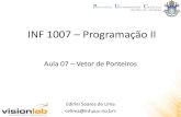 INF 1007 Programação II - edirlei.3dgb.com.bredirlei.3dgb.com.br/.../Prog2_Aula_07_Vetor_Ponteiros_2014.pdf · Vetor de Cadeia de Caracteres • Vetores de cadeias de caracteres.