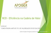 RCD Eficiência na Cadeia de Valor - apambiente.pt · Auditório da Agência Portuguesa do Ambiente (APA) 17 de Junho de 2015 RCD –Eficiência na Cadeia de Valor 2. Gestão e Reciclagem
