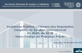 Audiência Pública Câmara dos Deputados Cooperação Jurídica ... · - Novo Código de Processo Penal - Brasília, 18 de abril de 2017. I. Cooperação Jurídica Internacional