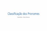 Classificação dos Pronomes - angloguarulhos.com.brangloguarulhos.com.br/wp-content/uploads/2016/06/Gramática_BB_22... · 1 –Pronomes pessoais ... •Podem ser classificados apenas
