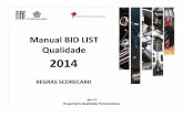 Manual BID LIST Qualidade 2014 - portalfiat.com.br · Manual BID LIST Qualidade Jan’14 Engenharia Qualidade Fornecedores 2014 REGRAS SCORECARD. 2 O Relatório BID LIST é gerado