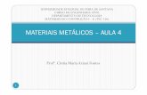 MATERIAIS METÁLICOS –AULA 4s1db51b05459f8286.jimcontent.com/download/version/1369953637/module...sua variedade de propriedades físicas e mecânicas Desvantagens Susceptíveis à