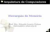 Hierarquia de Memória - cin.ufpe.brcan/Arquivos/Hierarquia_Memoria.pdf · que a memória pareça ilimitada e muito rápida. 5 Exemplo da Biblioteca ... Hierarquia de Memória