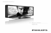 78 !#$%&'(&$)*%*+'(, - Philips · 1 1.1 Para começar Apresentação do TV O telecomando Permite ajustar o volume. Permite mudar de canal na TV. Permite abrir ou fechar o menu Inicial