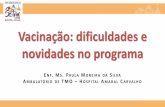 Vacinação: dificuldades e novidades no programasbtmo2018.com.br/wp-content/uploads/2018/08/03-08-18H00-PAULA... · AMBULATÓRIO DE TMO –HOSPITAL AMARAL CARVALHO Vacinação: ...