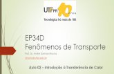EP34D Fenômenos de Transporte - Páginas Pessoaispaginapessoal.utfpr.edu.br/arocha/Disciplinas/ep34d-fenomenos-de... · EP34D Fenômenos de Transporte Prof. Dr. André Damiani Rocha