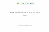 RELATÓRIO DE ATIVIDADES 2007 - aspta.org.braspta.org.br/wp-content/uploads/2011/01/AS-PTA-Relatorio-de... · Em que pesem as condições e os ritmos distintos de evolução dos programas