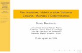 Um brevíssimo histórico sobre Sistemas Lineares, Matrizes ...matematicauva.org/wp-content/uploads/2014/01/introducao.pdf · Sistemas Lineares, Matrizes e Determinantes M arcio Nascimento