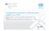 Tratamento Especial e Diferenciado (S&DT) no TFA · • Disposições especiais . Os negociadores dos países em desenvolvimento negociaram o TFA com sucesso... O resultado final
