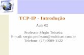 TCP-IP - Introdução · informação entre os diversos grupos de trabalho via Intranet. ... Uma família de protocolos de rede ... ela os envia através de cada nível da pilha de