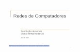 Resolução de nomes DNS e WINS/NetBIOSandre/disciplinas/RCOMP/2008-2009/T7.pdf · Para que o conjunto de servidores de nomes (NS) de todos os domínios permitam o funcionamento em