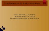 Prof. Ricardo Luiz Viana Departamento de Física ...fisica.ufpr.br/viana/parfor/Fisica_Moderna/Aula_1_2018.pdf · núcleos, átomos, moléculas, sólidos, etc. Programa da disciplina