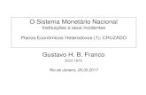 O Sistema Monetário Nacional - Gustavo Franco 1673 aula10 Plano... · Art. 1. A unidade do sistema monetário brasileiro passa a ser o Cruzeiro. § 1. A centésima parte do Cruzeiro