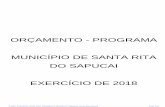 ORÇAMENTO - Prefeitura Municipal de Santa Rita do Sapucaípmsrs.mg.gov.br/wordpress/wp-content/uploads/2014/10/Projeto-de... · PROJETO DE LEI DO ORÇAMENTO - 2018 Projeto de Lei