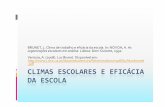 CLIMAS ESCOLARES E EFICÁCIA DA ESCOLA · BRUNET, L. Clima de trabalho e eficácia da escola. In: NÓVOA, A. As organizações escolares em análise. Lisboa: Dom Quixote, 1992.