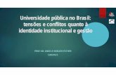 Universidade pública no Brasil: tensões e conflitos ...µes-e-conflitos... · Agenda de pesquisa • A política de identidade institucional da universidade federal brasileira: