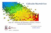 351rico - Cap 3 - parte 3-Jacobi & Gauss-Seidel.pptx)if215/slides/2014-1/Aula 10 - Calculo Numerico... · Métodos Diretos Cramer Eliminação de Gauss Eliminação de Gauss-Jordan