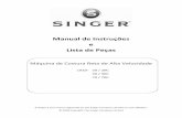 Singer 191D Reta | Manual de Instruções e Lista de Peças 191D.pdf · Tabela 2 – Velocidade ... nas dobradiças de borracha ‘2’ antes de colocar o cabeçote da máquina nos