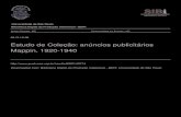 Estudo de Coleção: anúncios publicitários Mappin, 1920 ... · Mappin, 1920-1940 ... Museu Paulista - MP Comunicações em Eventos - MP. SIB S STEMA INTEGRADO DE BIBLIOTECAS DE
