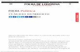 30/03/2003 CLÁUDIO HUMBERTO - cartorios.org · Um assessor do Palácio do Planalto revela, em caráter reservado, que o presidente Lula não deseja nomear Felipe Belisario (''Luís