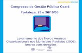 Congresso de Gestão Pública Ceará Fortaleza, 29 e 30/10/08gespublica.gov.br/.../files/documentos/arranjos_organizacionais.pdf · • Conceituação dos modelos organizacionais