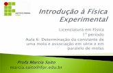 Profa Marcia Saito marcia.saito@ifpr.eduwiki.foz.ifpr.edu.br/wiki/images/8/8b/Aula_6.pdf · Aula 6: Determinação da constante de uma mola e associação em série e em paralelo
