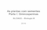 As plantas com sementes Parte I: Gimnospermas 4-parte 1.pdf · Qual a razão de tamanho sucesso? ... Gimnospermas e Angiospermas ... Vantagens evolutivas das gimnospermas