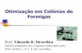 Otimização em Colônias de Formigas - wiki.icmc.usp.brwiki.icmc.usp.br/images/4/4b/Aula_5_CB_Ant.pdf · Otimização em Colônias de Formigas Prof. Eduardo R. Hruschka (Slides adaptados