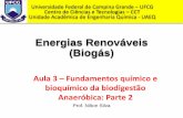 Energias Renováveis (Biogás) - deq.ufcg.edu.br · Aula 3 –Fundamentos químico e bioquímico da biodigestão Anaeróbica: Parte 2. Diagrama das quatro fase de produção de biogás