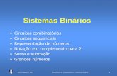 Sistemas Binários - fenix.tecnico.ulisboa.pt · • Representação em complemento para 2 NÃO é a operação de complementar para 2 (obter simétrico)! 0 1 0 1 1 1 0 0 número