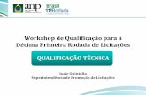 Workshop de Qualificação para a Décima Primeira Rodada de ...rodadas.anp.gov.br/arquivos/workshop/Qualificacao_Tecnica_Workshop.pdf · em mais de uma categoria, como por exemplo,