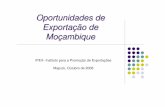 Oportunidades de Exportação de Moçambique - mif.com.mo · Principais culturas produzidas em Moçambique o Milho, o Tabaco, o Algodão, o Especiarias, o Plantas exóticas e medicinais,