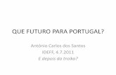 QUE FUTURO PARA PORTUGAL? - ideff.pt · •Do futuro do Estado Português que se autodefine como EDD, visando a realização da democracia ... língua, sangue, raça ou solo, priveligiando