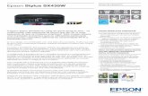 Epson Stylus SX435W FICHA DE PRODUTO Com um ecrã LCD a cores de 3,6 cm e a entrada para cartões de memória, ... MicroSDHC, MicroSDXC6, Multi Media Card, MMCplus, MMCmobile RS-MMC6,