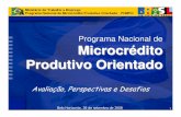 Programa Nacional de Microcrédito Produtivo Orientado · 2 Objetivos do Programa Facilitar e ampliar o acesso ao microcrédito produtivo orientado entre os microempreendedores formais