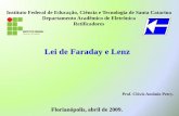Lei de Faraday e Lenz - professorpetry.com.br · Lei da indução eletromagnética de Faraday: Em todo condutor enquanto sujeito a uma variação de fluxo magnético é estabelecida