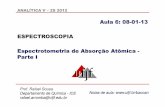 Aula 6: 08-01-13 ESPECTROSCOPIA Espectrotometria de ... · Fonte de luz Sistema de introdução Atomizador Sistema óptico Detector e de amostra processador Geração de Geração