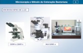Microscopia e Método de Coloração Bacteriana 1 - unirio.br · Microscopia e Método de Coloração Bacteriana 1 MICROSCOPIO DE LUZ: 1000 a 1500 x Até 5000 x