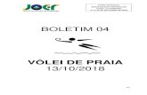 VÔLEI DE PRAIA - seduc.ro.gov.br · BOLETIM 04 VÔLEI DE PRAIA 13/10/2018 . 81 ... VOLEI DE PRAIA - Sistema de Disputa: ... Jogo “25” PARCIAIS: X Perd.