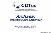 Archaea - ufpel.edu.br · habitado por archaea halófilas extremas, tais como Halobacterium salinarum ... bactérias, de eucariotos, além de características exclusivas, não