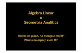 Álgebra Linear e Geometria Analítica - w3.ualg.ptw3.ualg.pt/~mpires/alga/alga1112/aularectas.pdf · e Geometria Analítica Rectas no plano, no espaço e em IR n Planos no espaço