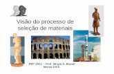PMT2501 visão do processo de seleção de materiais visao_do_processo_aula2.pdf · – Segunda etapa: processo de fabricação: fundição de precisão. ... termos de: desempenho,