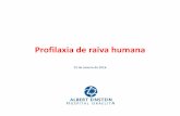 Profilaxia de raiva humana · 2016-01-06 · Raiva humana: definição de caso Todo paciente com quadro clínico sugestivo de encefalite rábica, com antecedente ou não de exposição