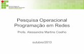 Programação em Redes - engucm.files.wordpress.com · Programação em Redes Profa. Alessandra Martins Coelho outubro/2013. Problema de programação em ... –Fluxo máximo –Árvore