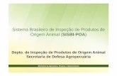 Sistema Brasileiro de Inspeção de Produtos de Origem ... · Sistema Brasileiro de Inspeção de Produtos de Origem Animal ( SISBI-POA ) Depto. de Inspeção de Produtos de Origem