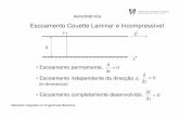 Escoamento Couette Laminar e Incompressível - Autenticação · Aproximações de Camada Limite (Boundary-Layer ) • As equações deixam de exibir carácter elíptico na direcção