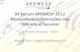 XII Fórum APEMESP 2012 Musicoterapia:Interações nas ... · O que é incluir? •...somos todos diferentes: em cores, alturas, formação cultural, emocional, entre outras mas apesar